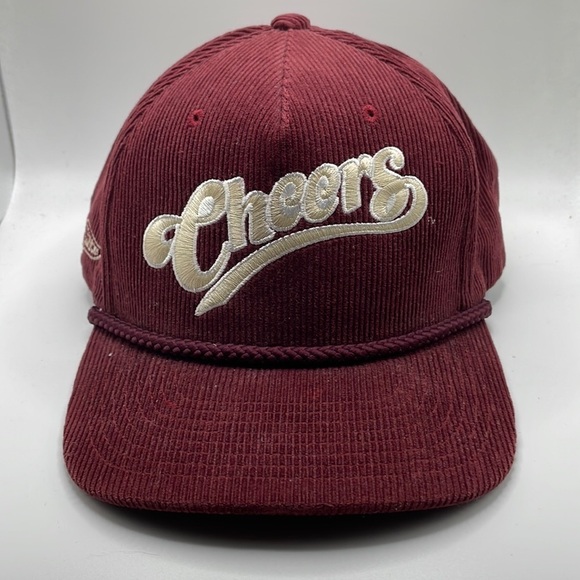 Vintage Cheers Corduroy burgundySnapback Classic Logo Casual Streetwear Tv show - Picture 1 of 7